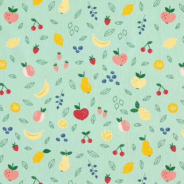 Baumwollpopeline Obstsalat | PETIT CITRON – pastellgrün | Reststück 190cm