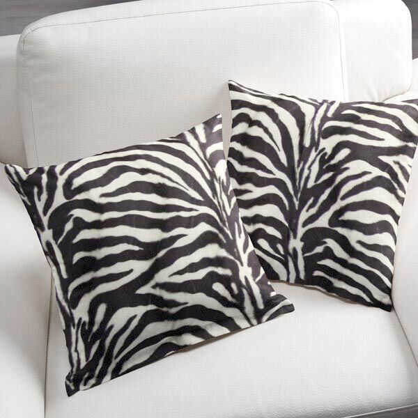 Tierfellimitat Zebra – schwarz/weiss | Reststück 100cm