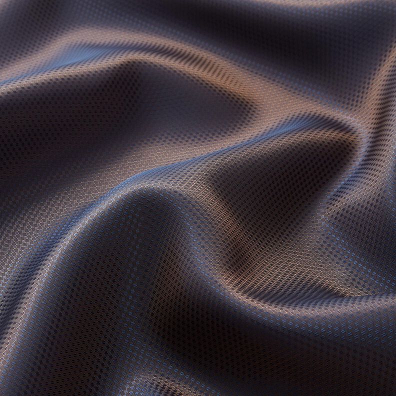 Futterstoff Jacquard kleine Kästchen Changierend – braun/blau,  image number 2