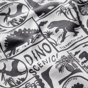 Baumwolljersey Dino-Patches | by Poppy weiss/anthrazit, 