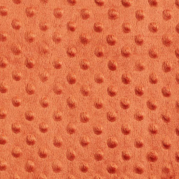 Kuschelfleece geprägte Punkte – terracotta | Reststück 50cm