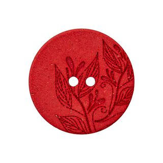 Hanf/Polyesterknopf Recycling 2-Loch – chili, 