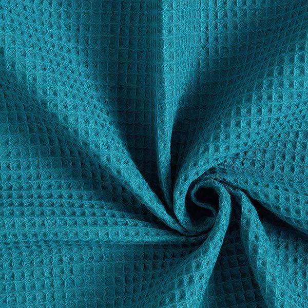 Waffelpiqué – petrol | Reststück 110cm