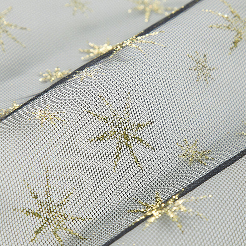 Tüll Glitzersterne – schwarz/gold,  image number 2