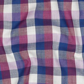 Baumwollstoff Karo bunt gewebt &ndash; rotlila, 
