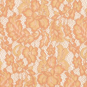 Spitzenstoff romantische Blumen – lachs/vanillegelb, 