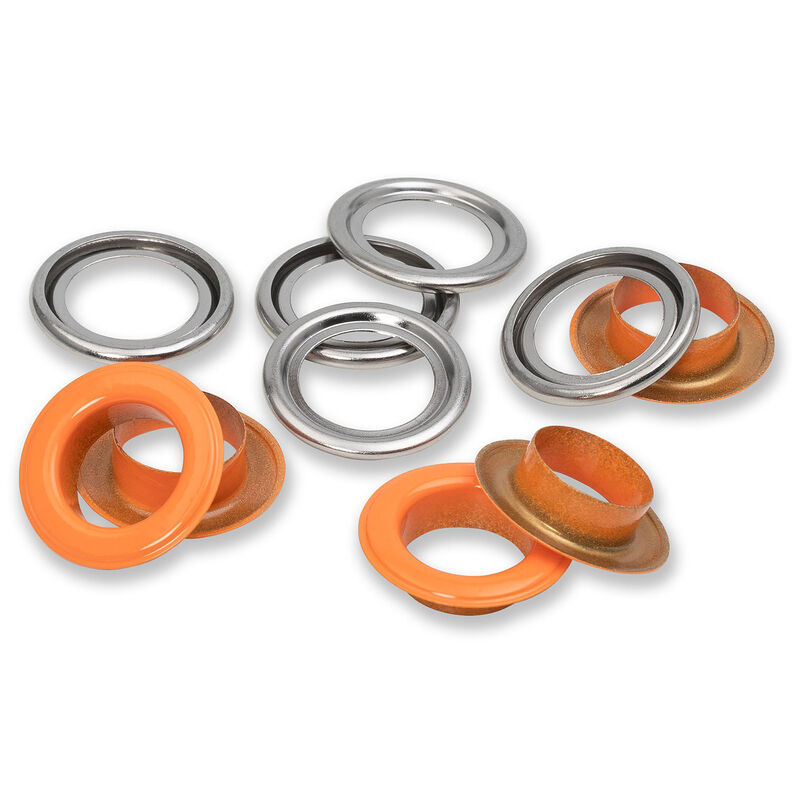 Ösen mit Scheiben [15 Stück | Ø 14 mm] | Prym – orange/silber metallic,  image number 2