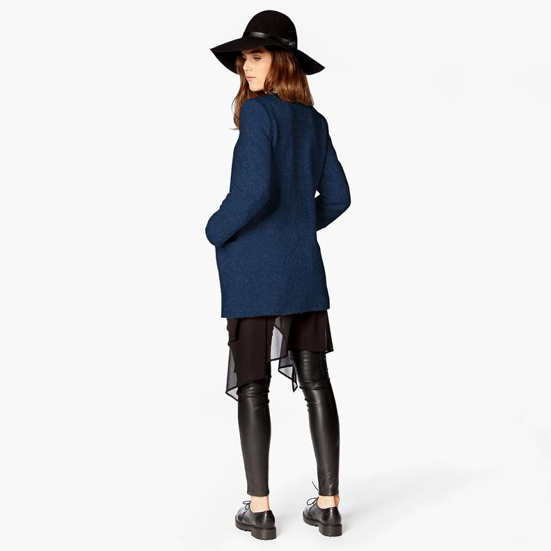 Woll-Fleece reine Schurwolle Uni – marineblau, image number 5