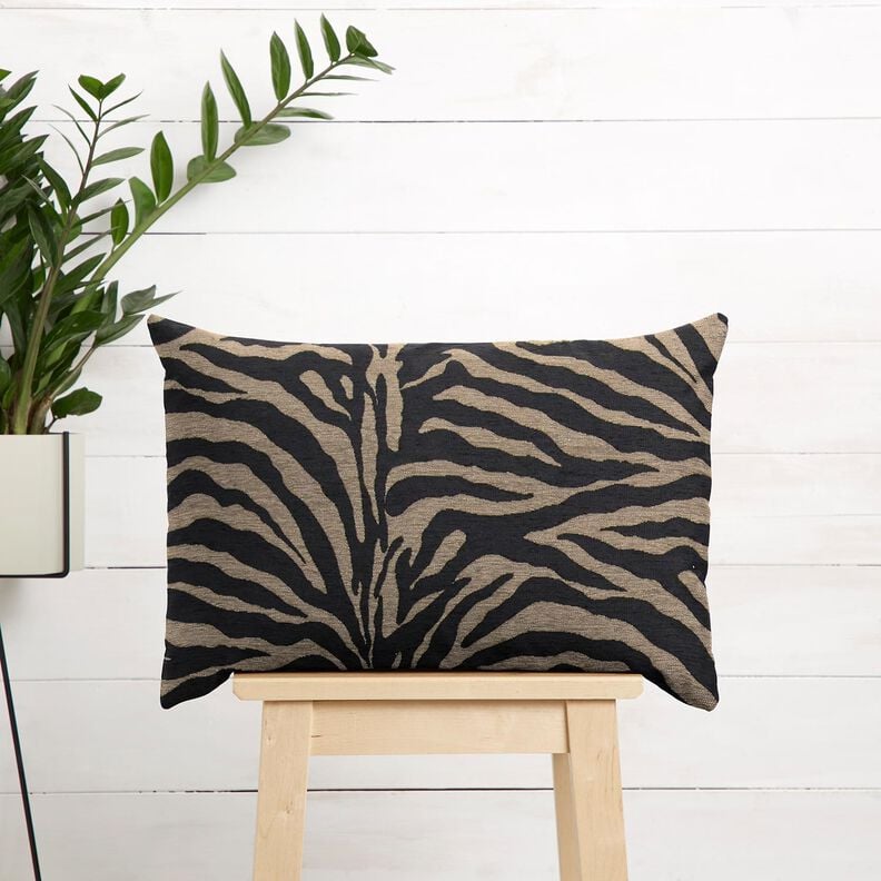 Polsterstoff Jacquard Zebra – khaki/schwarz, image number 9