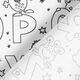 Baumwollpopeline Ausmalstoff Buchstaben-Monster – weiss/schwarz,  thumbnail number 4