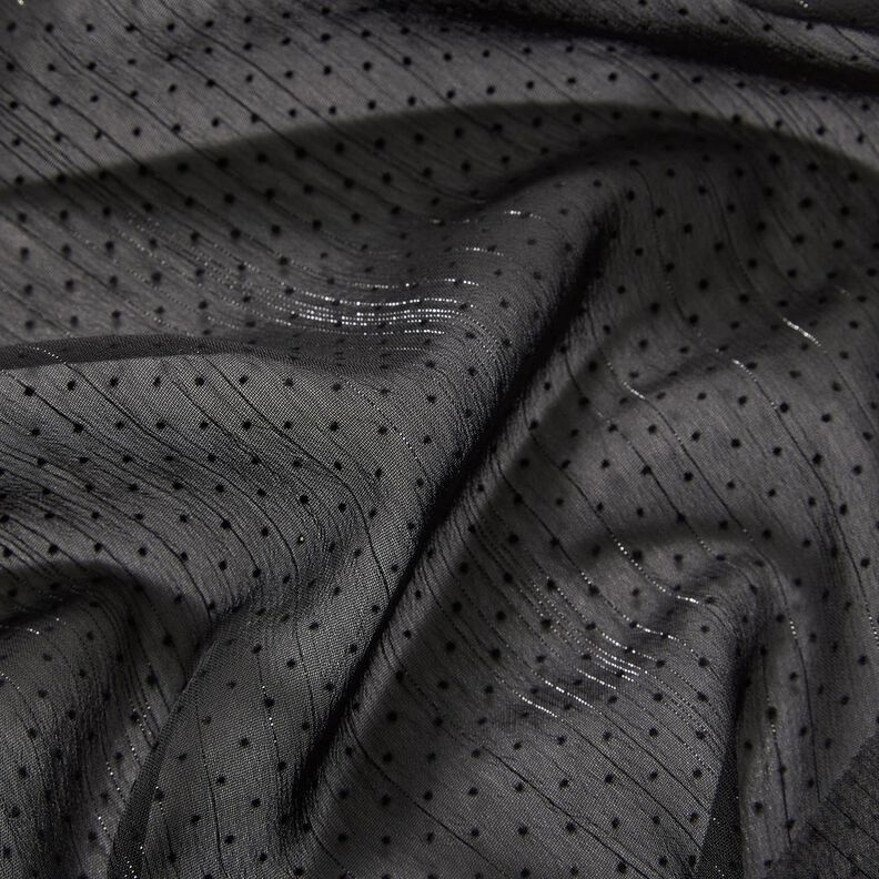 Chiffon Glitzerstreifen und Pünktchen – schwarz,  image number 2