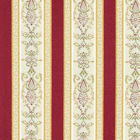 Möbelstoff Jacquard Biedermeier Streifen – creme/rot, 