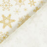 Baumwollstoff Popeline Schneekristalle – wollweiss/gold,  thumbnail number 4