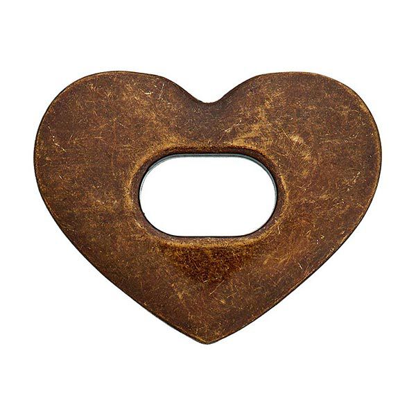 Taschenverschluss Herz  – bronze