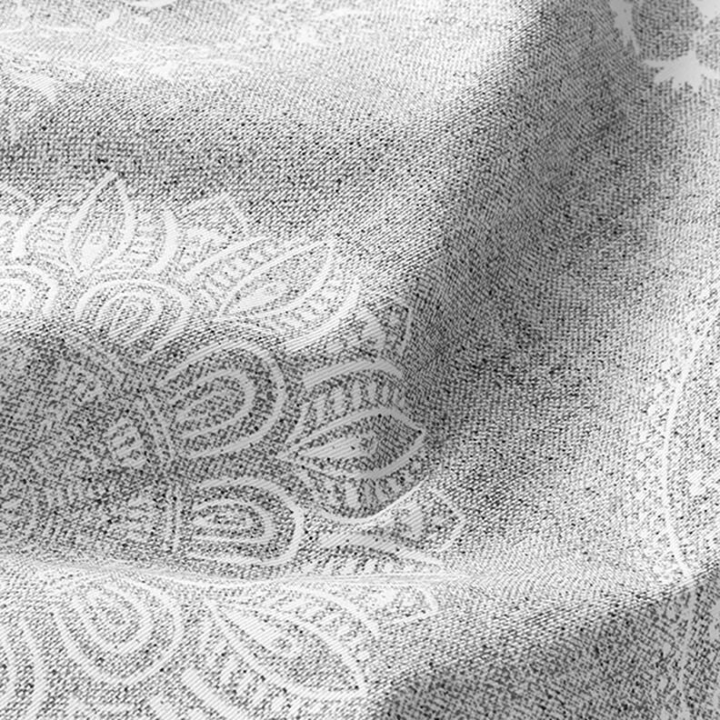 Dekostoff Canvas Mandala-Kreise – grau,  image number 2