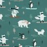 French Terry Sommersweat Wintersport-Tiere Digitaldruck | Poppy Fabrics – hellpetrol/eisblau,  thumbnail number 1