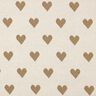 Jacquard Jersey Glitzer-Herzen | Poppy Fabrics – natur/gold metallic,  thumbnail number 1