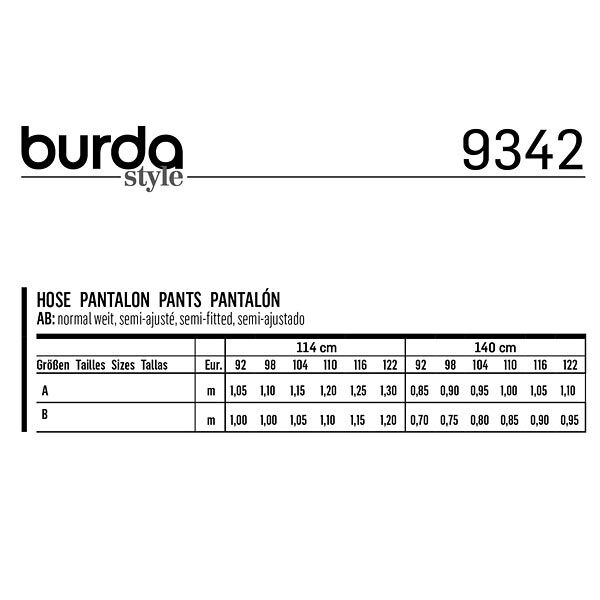 Kinder-Gummizughose | Burda 9342 | 92-122, image number 7
