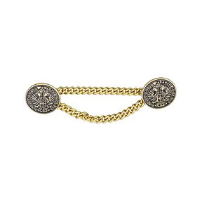 Metallknopf-Set mit Kette - gold metallic, 