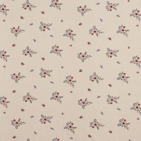 GOTS Baumwolljersey verstreute Blumen | Poppy Fabrics – mandel, 