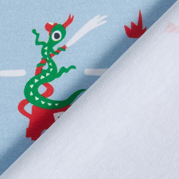 Baumwolljersey Feuerwehrmonster | PETIT CITRON – babyblau, image number 4