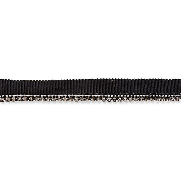 Paspel mit Strass [ 13 mm ] – schwarz,  image number 2