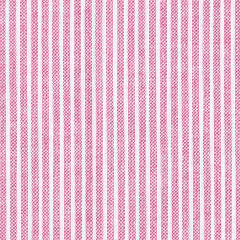 Baumwoll-Leinen-Mix Längsstreifen – pink/weiss,  image number 1