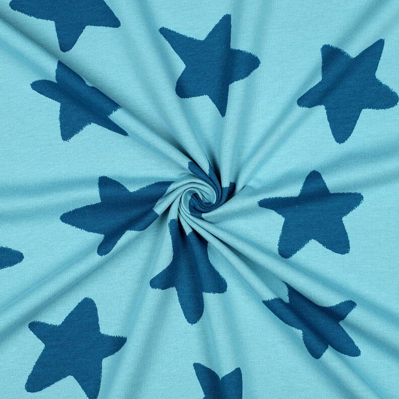 Kuschelsweat Sterne | Poppy Fabrics – brilliantblau/ozeanblau, image number 3