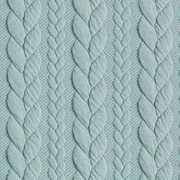 Jerseyjacquard Cloqué Zopfmuster – mint | Reststück 50cm