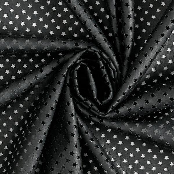 Lederimitat gestanzte Sternchen – schwarz, image number 1