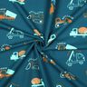Sweatshirt angeraut Baufahrzeuge | Poppy Fabrics – ozeanblau/eukalyptus,  thumbnail number 3