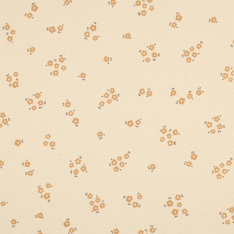 GOTS Rippenjersey Streubl&uuml;mchen | Poppy Fabrics &ndash; creme/rehbraun,  image number 1