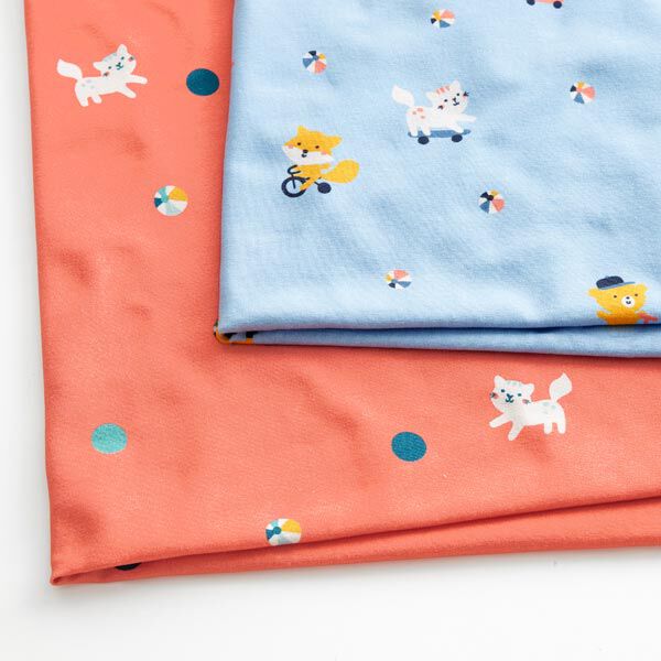 Baumwolljersey sportliche Tiere | PETIT CITRON – hellblau, image number 3