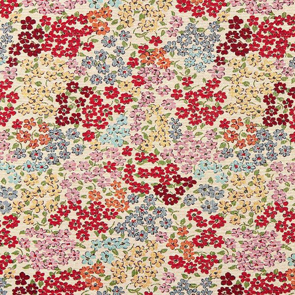 Dekostoff Gobelin Blumenpracht – hellbeige/rot,  image number 1