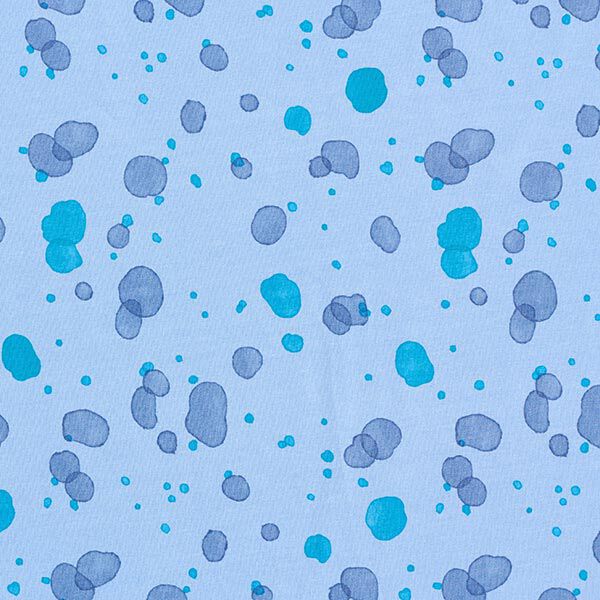 French Terry Sommersweat Aquarellkleckse | PETIT CITRON – hellblau, image number 1