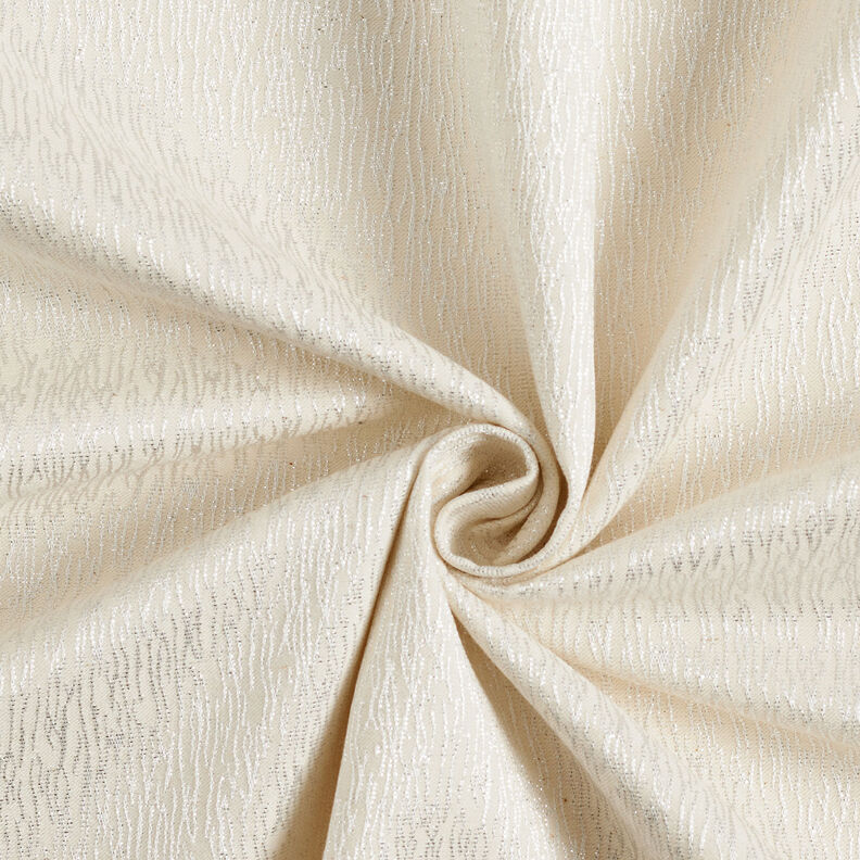 Bekleidungsjacquard glitzernde Schlangenlinien – weiss/silber, image number 4