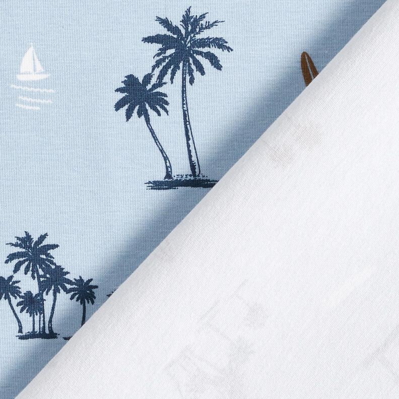 Baumwolljersey Hawaii Feeling – silberblau | Reststück 60cm,  image number 4