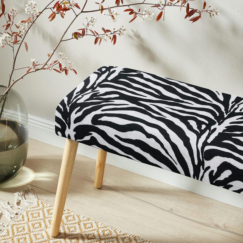 Polsterstoff Jacquard Zebra – weiss/schwarz,  image number 8