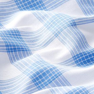 Leinen-Baumwoll-Mix Taschentuch-Karo – weiss/hellblau, 