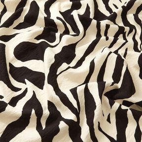 Viskose-Crêpe Zebra-Muster – schwarz/elfenbein, 