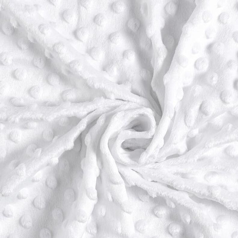 Kuschelfleece geprägte Punkte – weiss,  image number 3