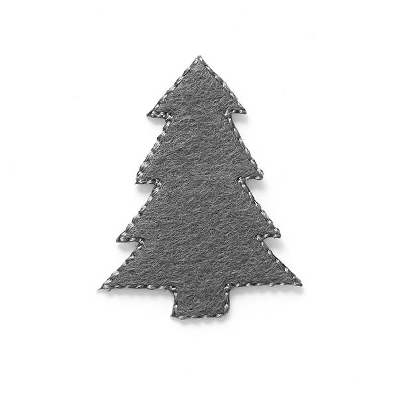 Applikation Filz Weihnachtsbaum [4 cm] – grau,  image number 1
