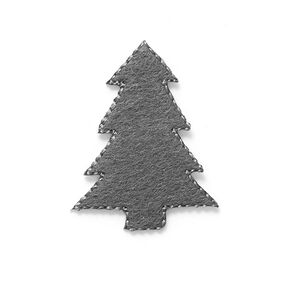Applikation Filz Weihnachtsbaum [4 cm] – grau, 