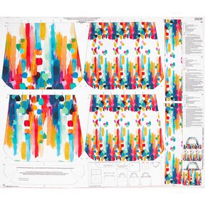 Taschen Panel Canvas bunte Pinseltupfen – weiss, 