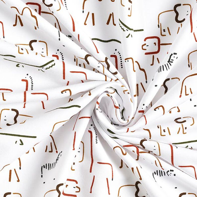 Sweatshirt angeraut abstrakte Steppentiere – weiss,  image number 3