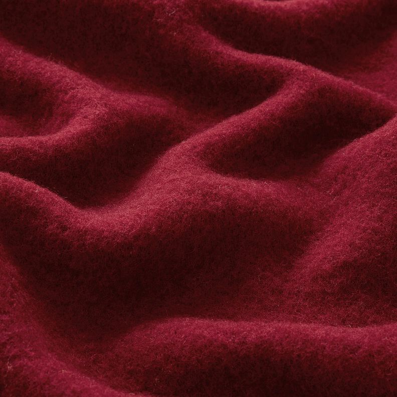 Woll-Fleece reine Schurwolle Uni – bordeauxrot,  image number 2