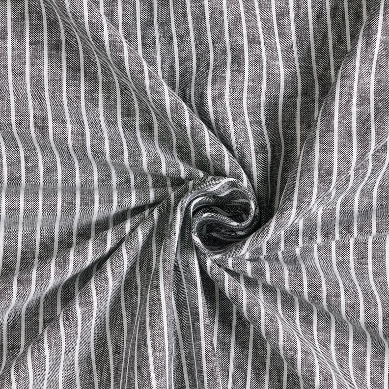 Leinen-Baumwoll-Mix breite Streifen – schwarz/weiss,  image number 3