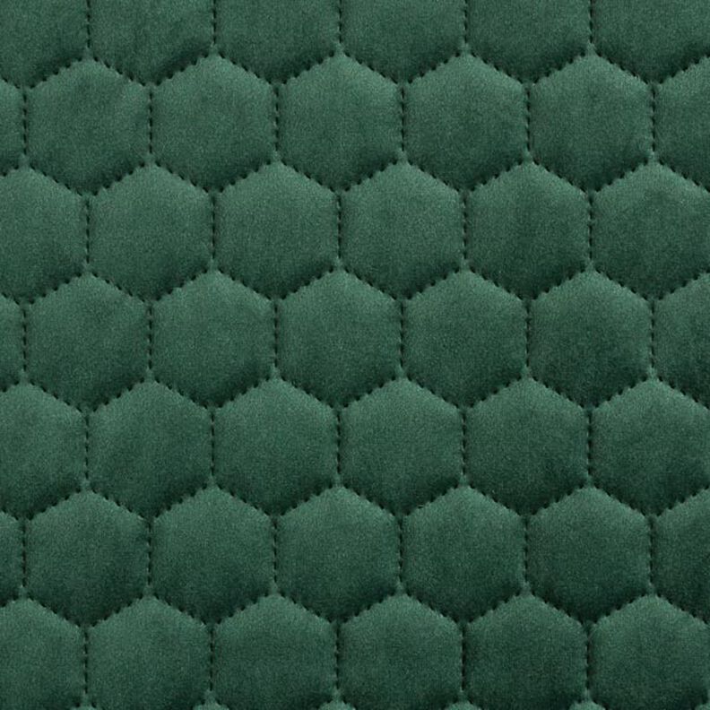 Polsterstoff gesteppter Samt Waben – dunkelgrün,  image number 1