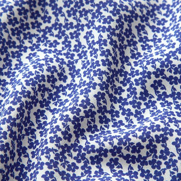 Leichter Kreppstoff Streublümchen – blau/weiss | Reststück 50cm