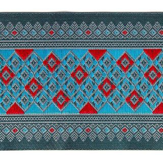 Jacquardborte Ikat - türkis, 
